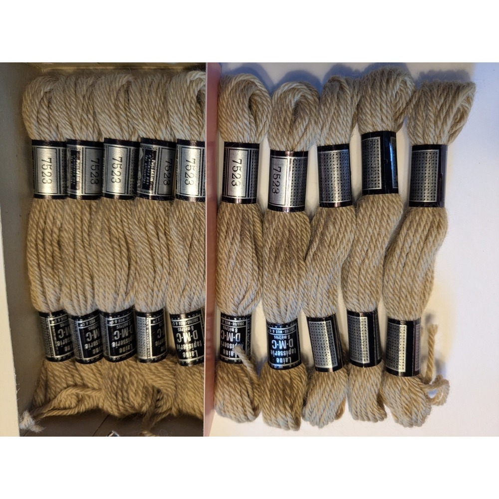 10 Skeins Laine Tapisserie DMC 100% Wool 8 Meters ea #7523 Fern Green - Light